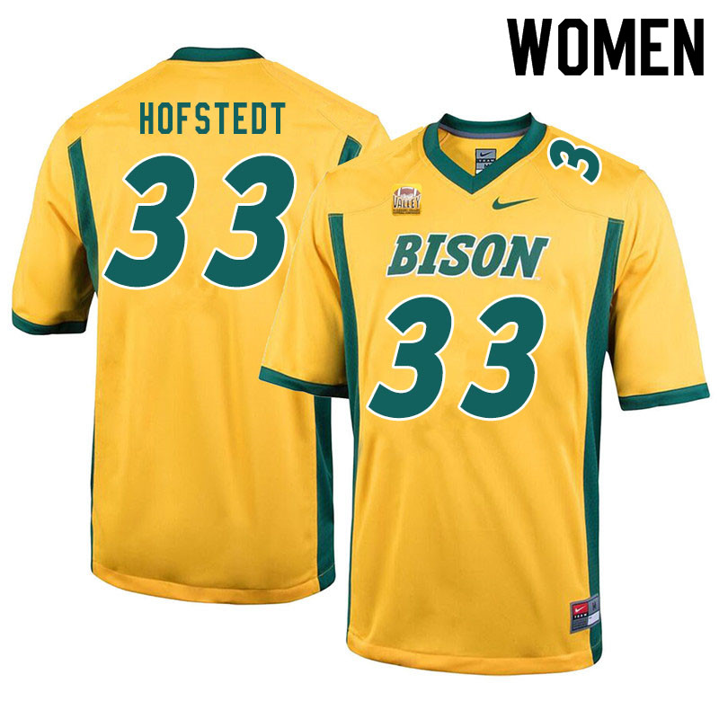 Women #33 Logan Hofstedt North Dakota State Bison College Football Jerseys Sale-Yellow